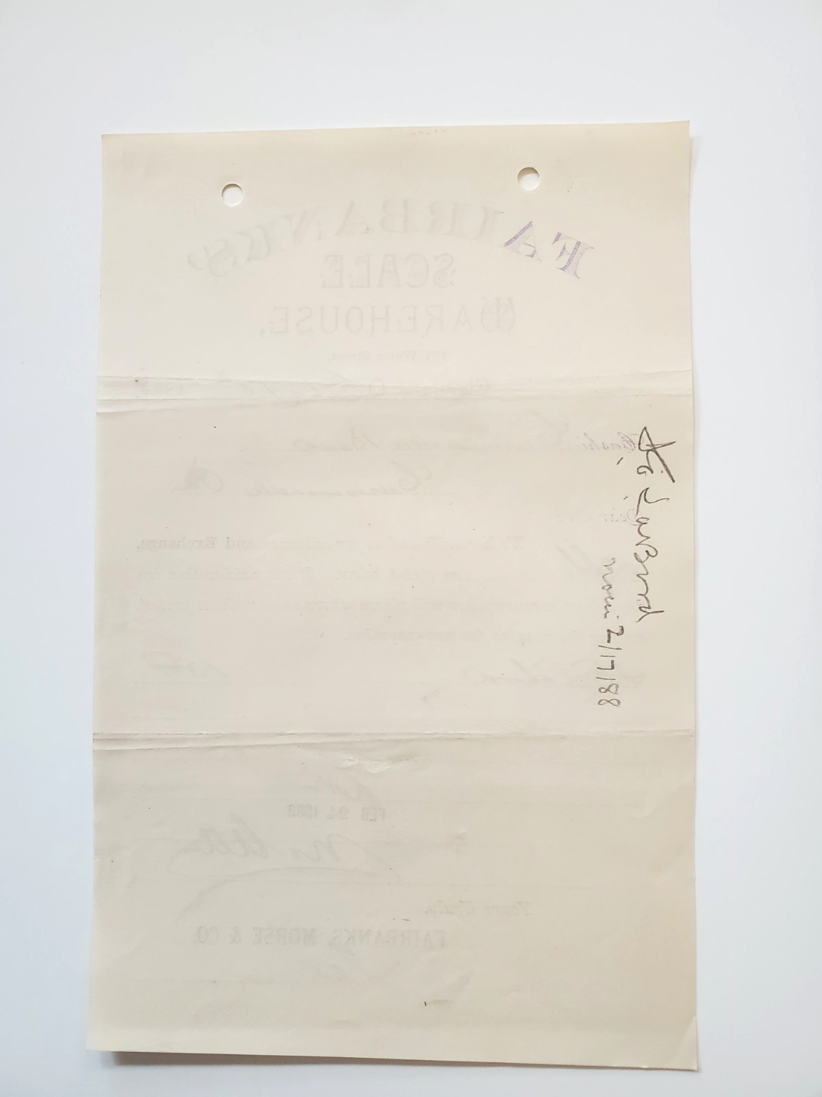 1888, Faribanks' Scale Warehouse, Fairbanks Morse Co. Water St., Cleveland, Ohio