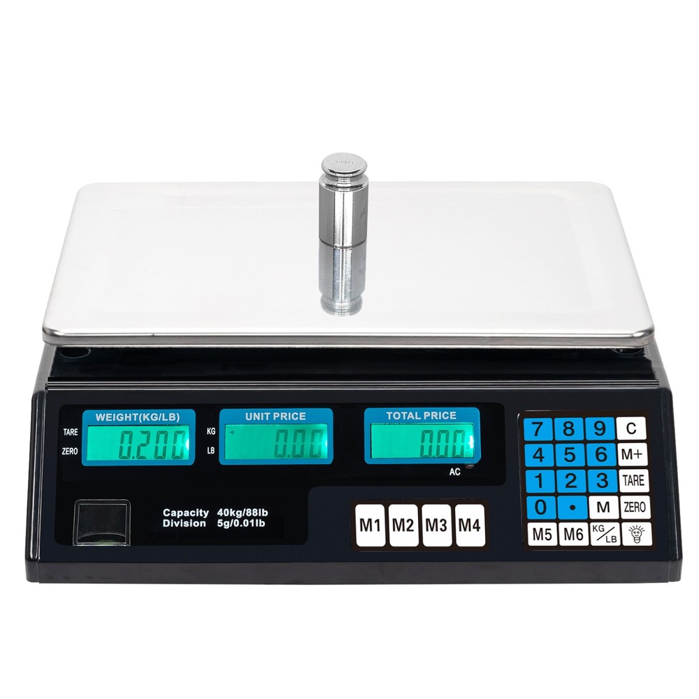 ACS-30 40kg/5g Price Computing Scale, Silver/Black, US Plug