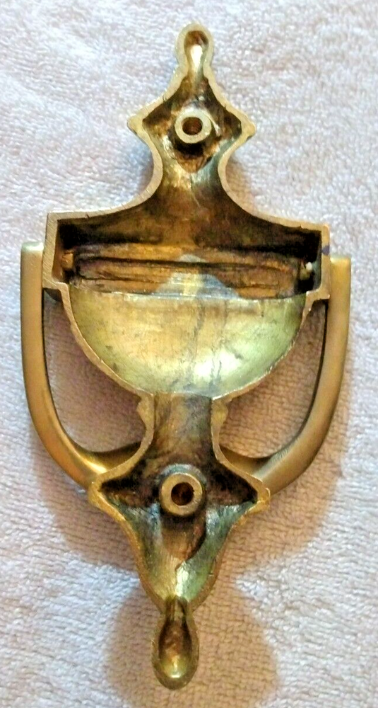 SOLID BRASS VICTORIAN URN & ROPE DESIGN DOOR KNOCKER