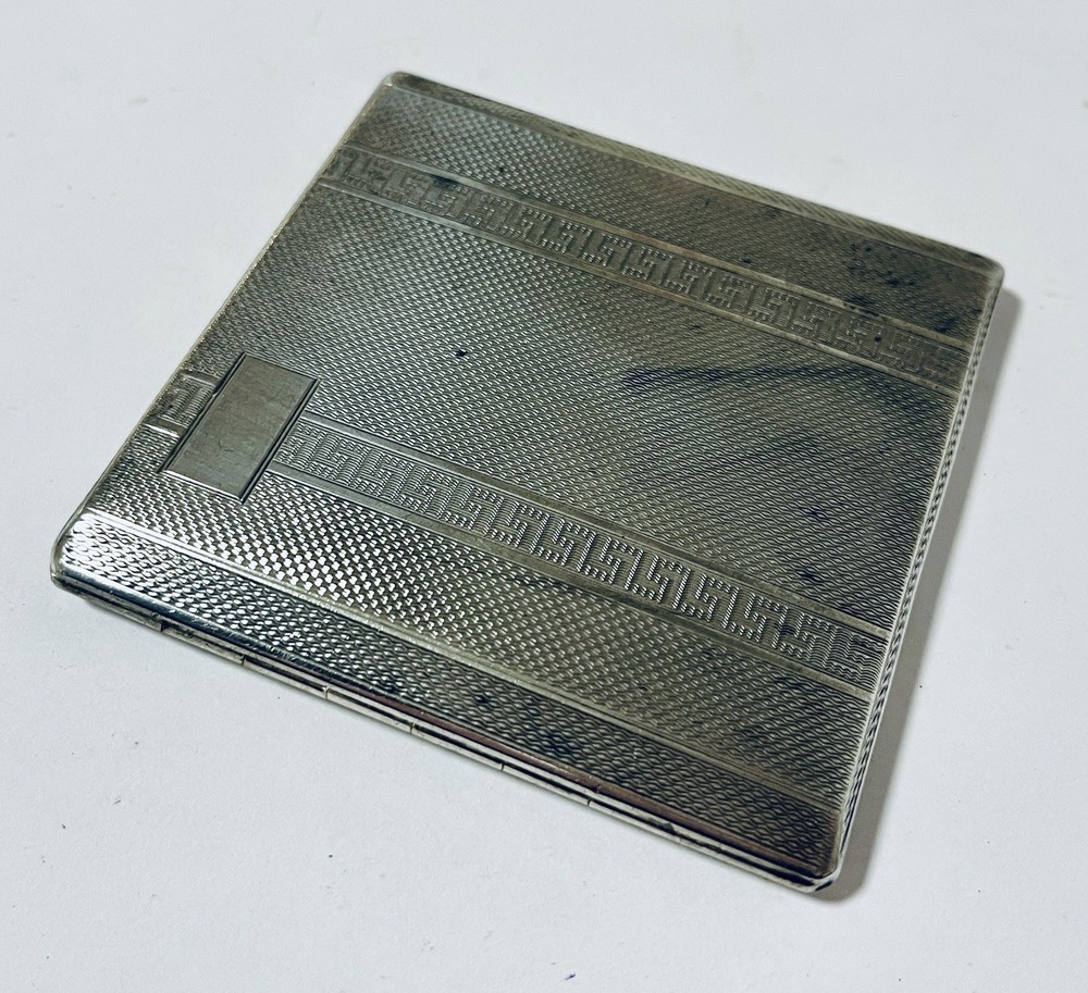 Antique Art Deco Solid Sterling Silver Cigarette Case 1932