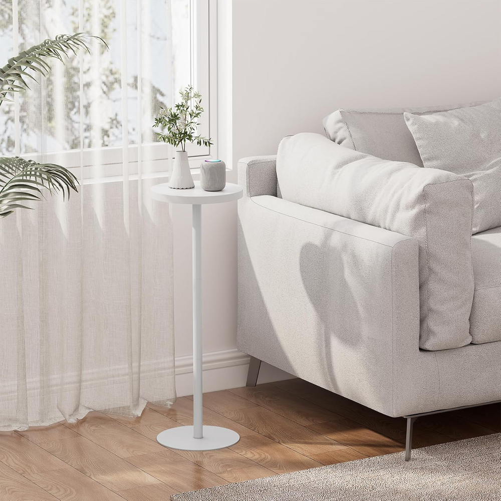 Tall round Side Table, Small End Table, beside Table, Drink Table, Pedestal Side