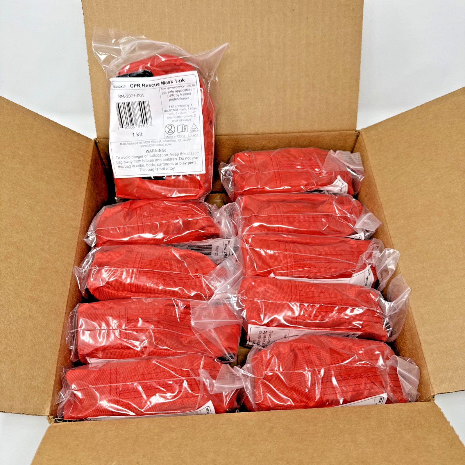 CPR Rescue Mask Kit : 10-pack RM-2071-010 MCR Medical