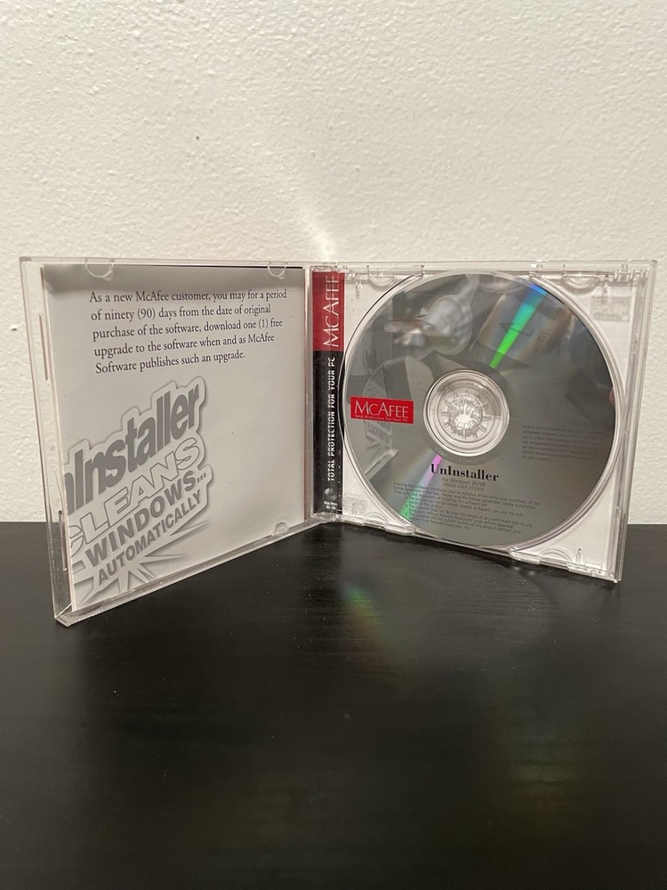 McAfee Uninstaller CD Cleans Windows Automatically 95 / 98 PC Computer Software