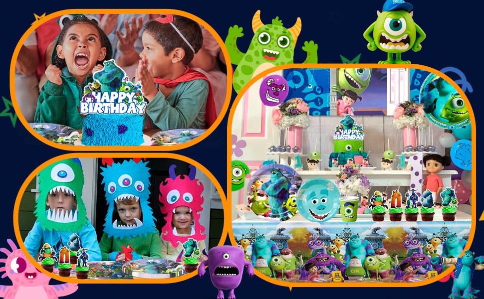 Monsters Inc University Birthday Decorations Tableware Set