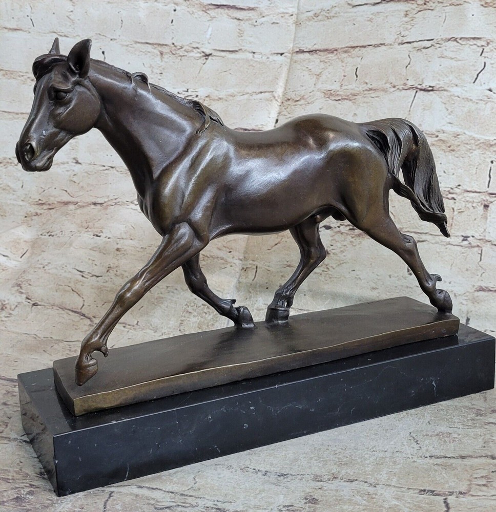 Stallion, Lost Wax 100% Solid Genuine Bronze Horse Statue Sculpture Artwork Gift
