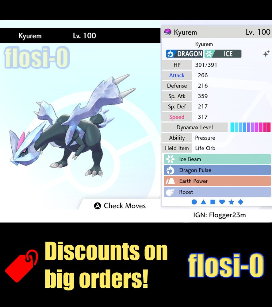 Pokemon Sword and Shield 6IV Shiny Kyurem