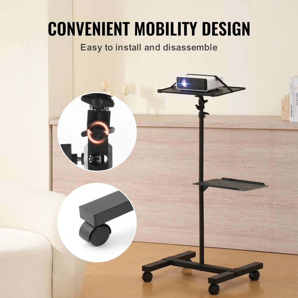 Projector Stand with Wheels, Projector Floor Stand Adjustable Height from 22.8 t