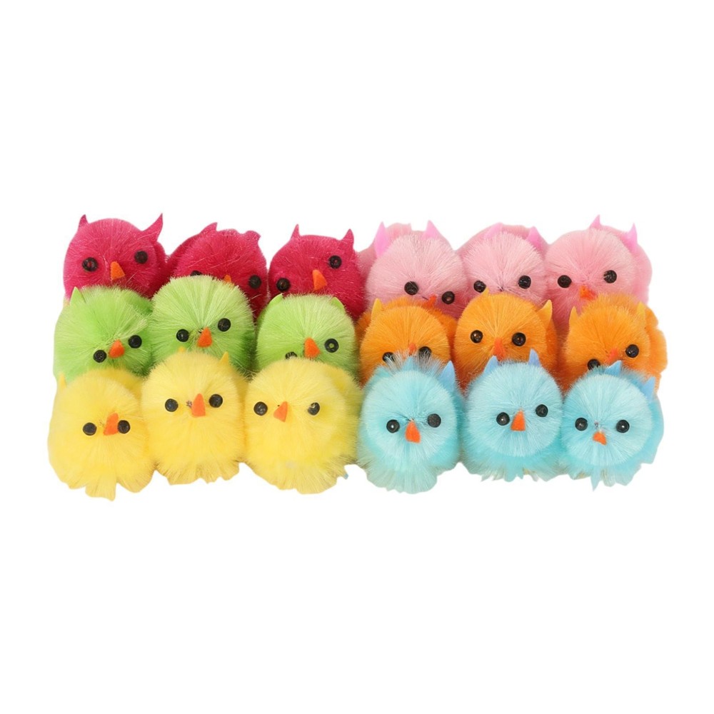18x Mini Easter Chicks Tiny Chenille Chicks for Easter Egg Fillers Dollhouse