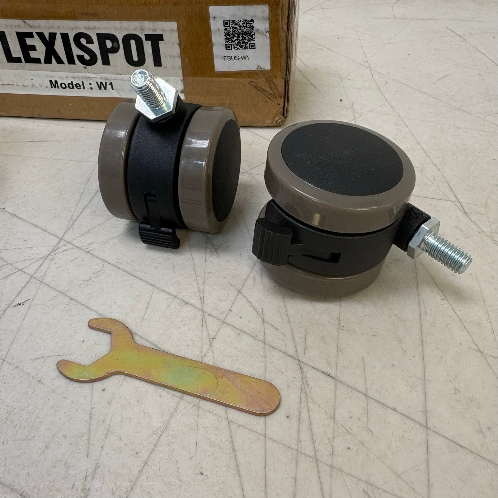 Flexispot Standing Desk Casters W1, Set of 4, Office Desk Wheels - Gray/Black