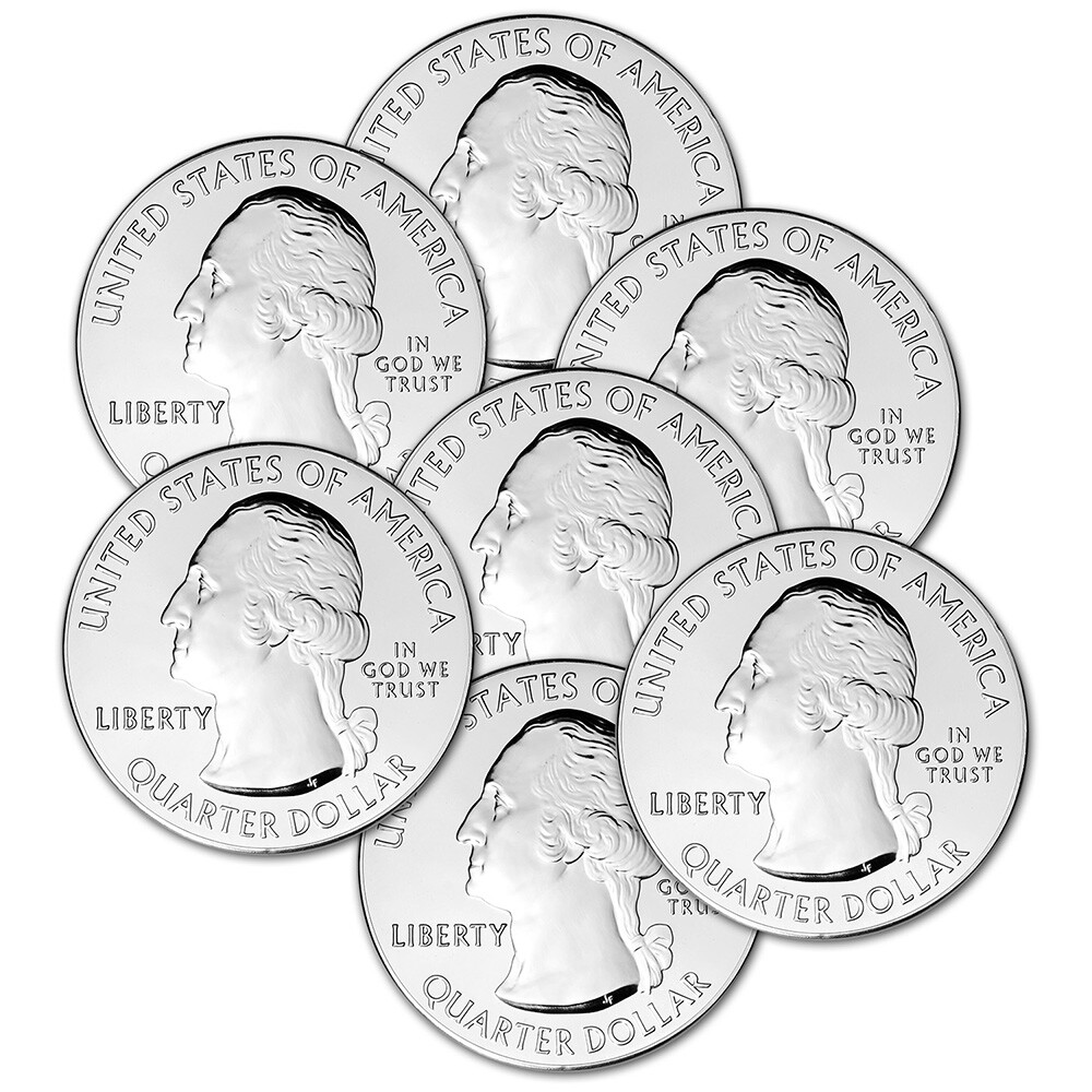 ATB America the Beautiful Silver 5 oz 25C - BU - Random Date Tube of 10