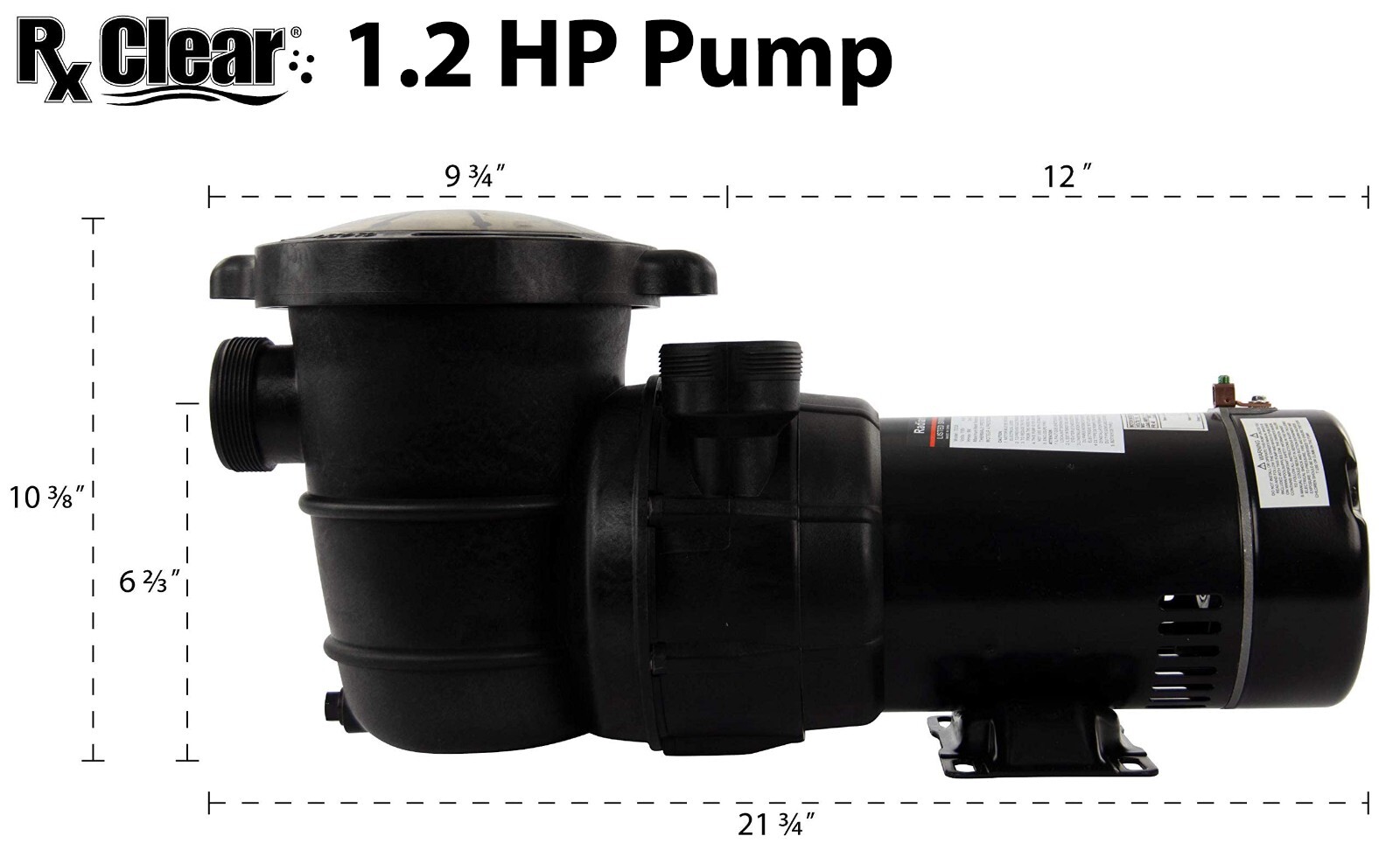 Rx Clear 22" Inch Above Ground Swimming Pool Sand Filter System w/ 1.5 HP Pump