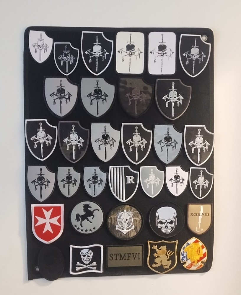 NSWDG DevGru Silver SQN Emblem Set-33 Patch Set Embroidered & Reflective Style.