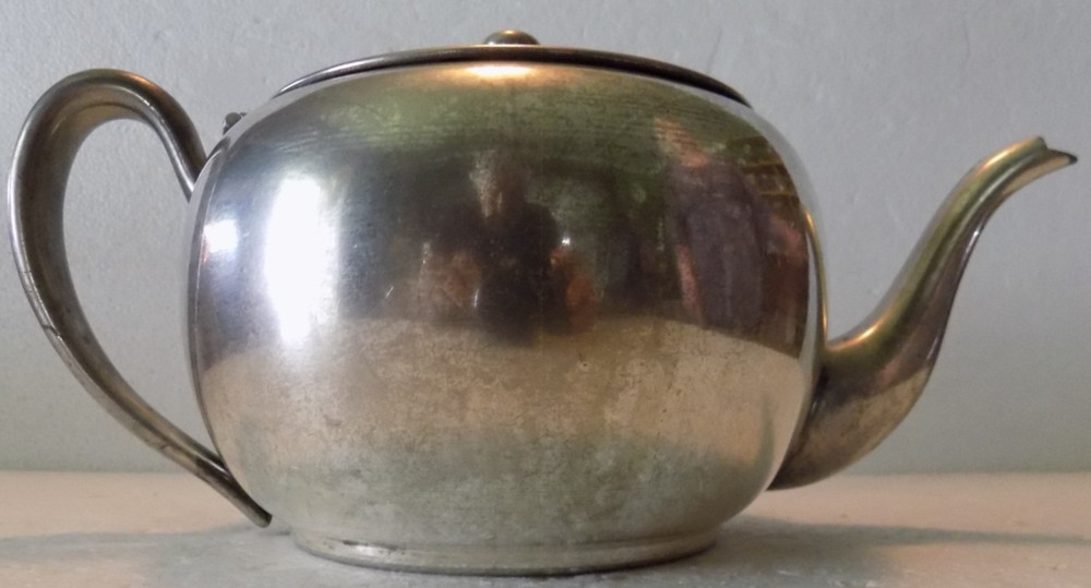 Excelsior Silverplate Teapot Silver on Copper