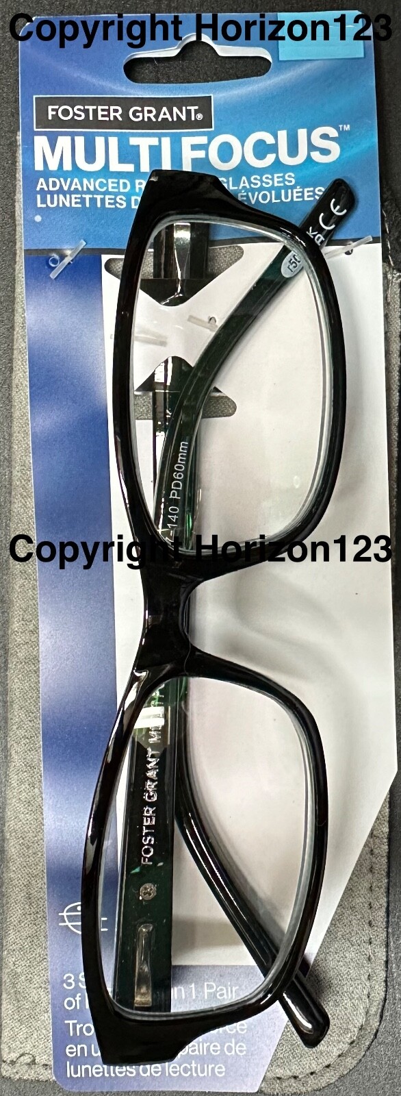 🔴Foster Grant James Multifocus Progressive Black Reading Glasses-PICK STRENGTH