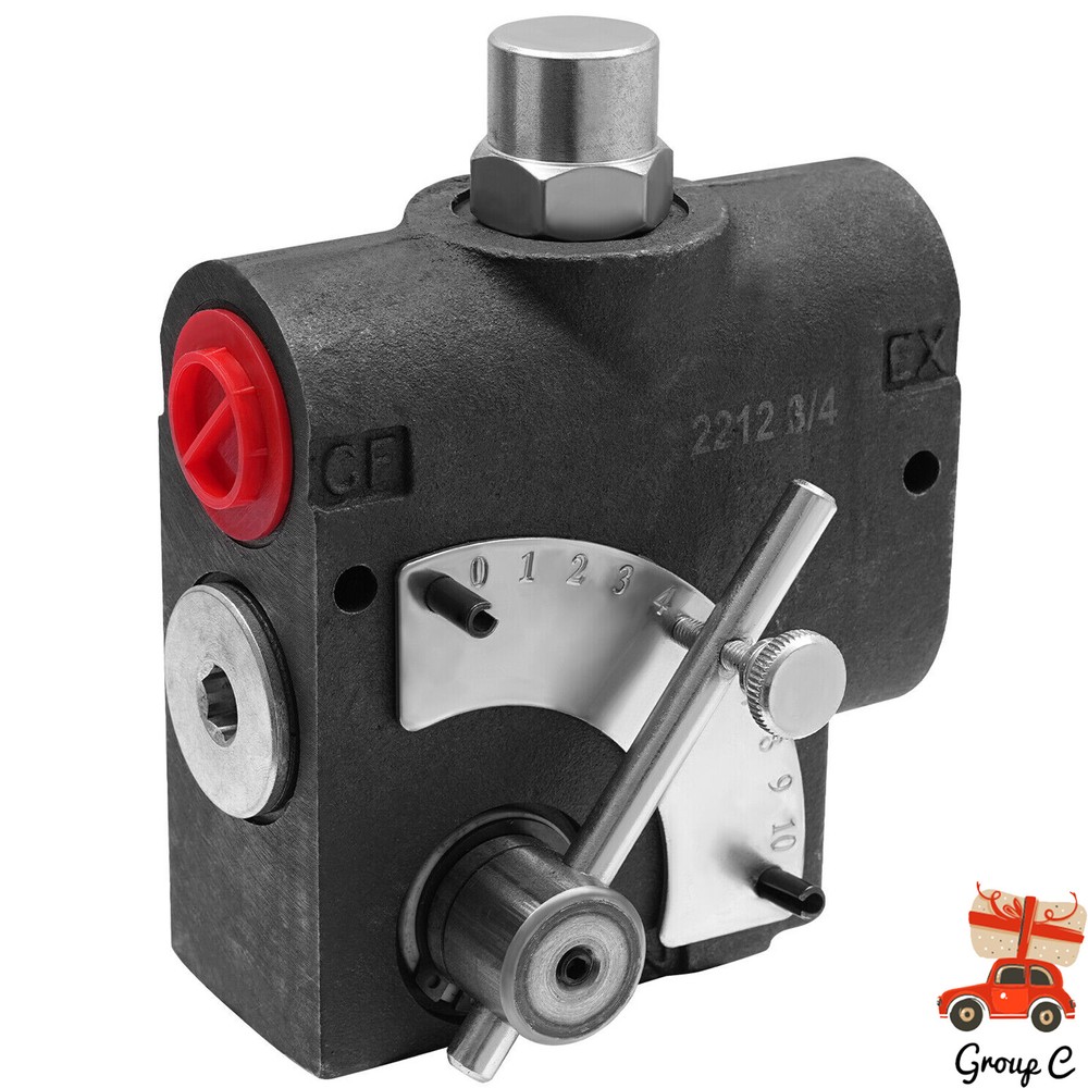 Hydraulic Adjustable Variable Flow Control Valve w/ Relief, 0-30 GPM, 3/4” NPT