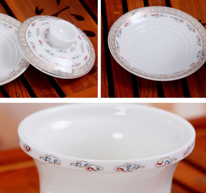 Chinese Dragon Pattern Ceramic Tea Cups Infuser Coffee Mugs Filter Tea Set Decor