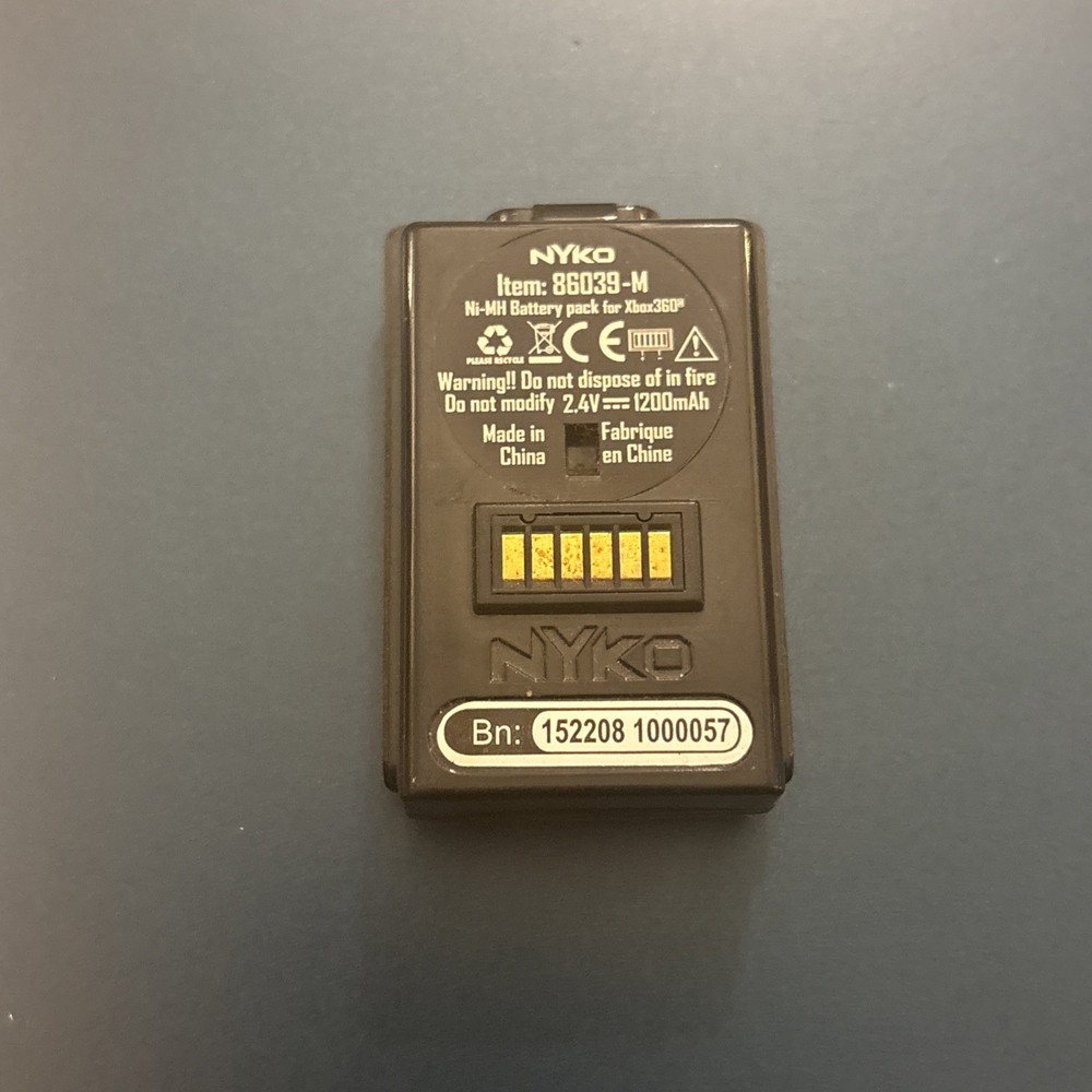 Nyko Rechargeable Controller Battery Pack Black Model 86039-M For Xbox 2E