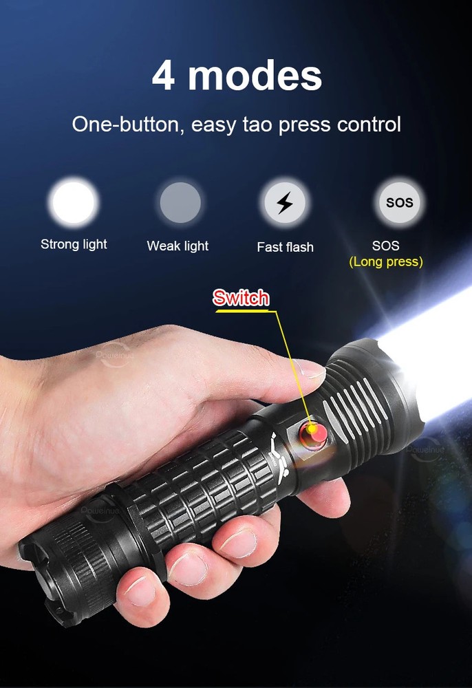Professional Diving Torch XHP199 Scuba Flashlight Underwater Torch Light