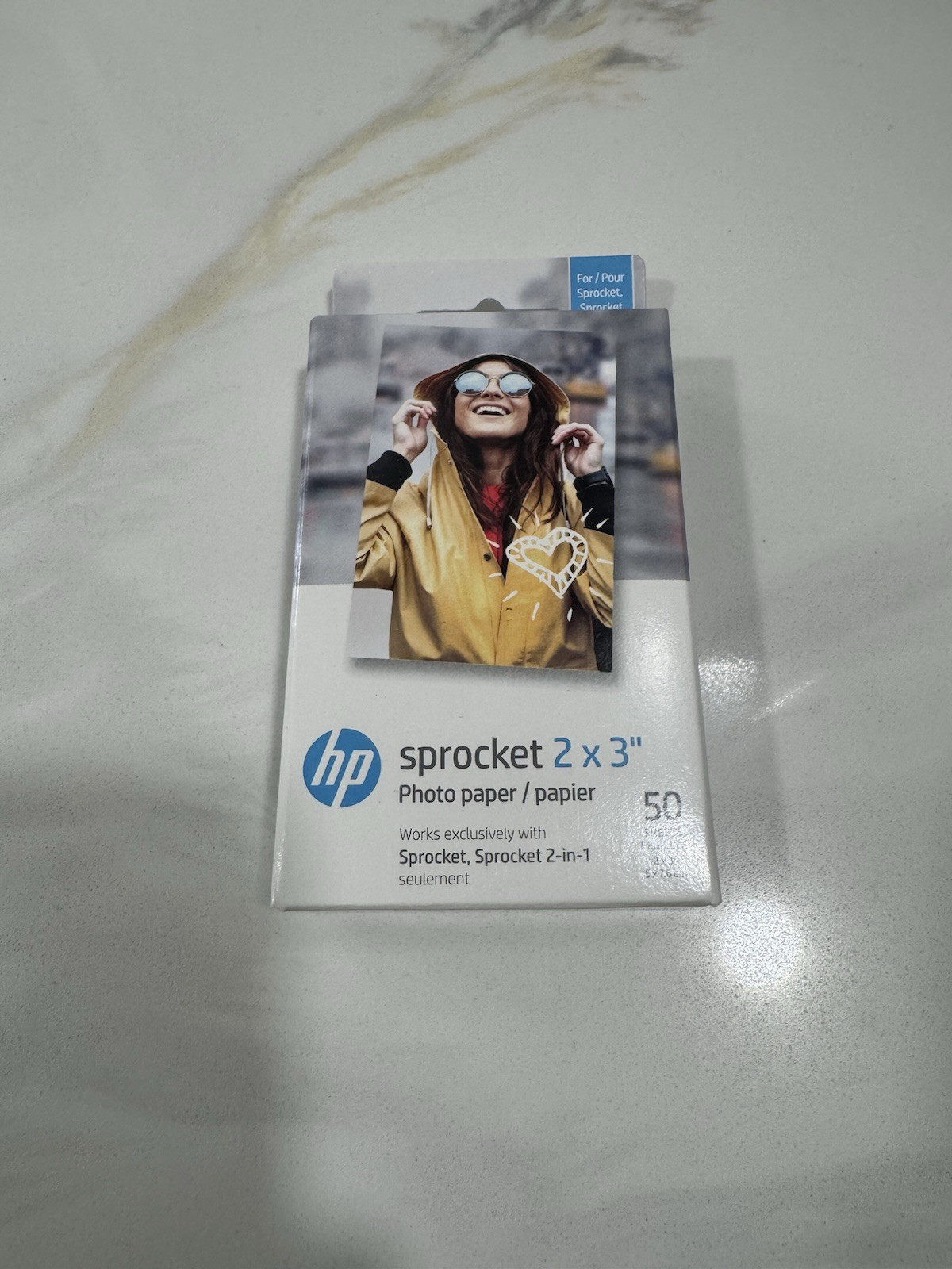 HP Sprocket Zink Photo Paper 2x3" for HP Sprocket Photo Printers, 50 Sheets
