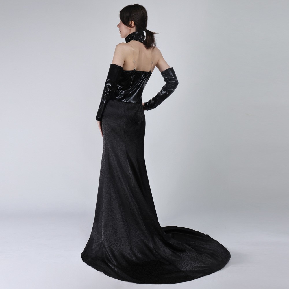 Cosplay Star Wars Queen Padmé Amidala Black Court Long Dress Halloween Costumes