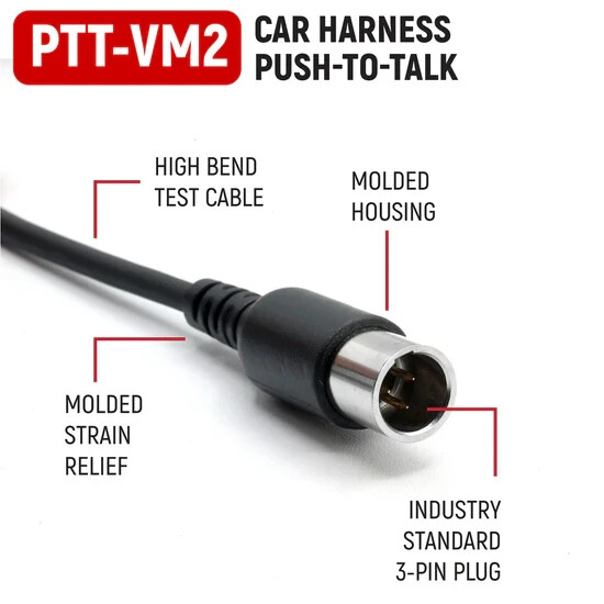Car Harness Push to Talk Hook And Loop Mount PTT Racing Radios NASCAR IMSA IMCA
