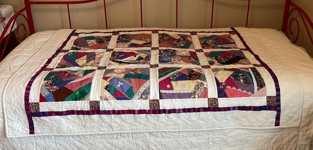 Handmade Patchwork Lap Quilt, 46" x 57.5"