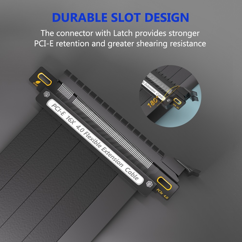 PCIe 4.0 GPU Riser Cable, Graphics Card Extension Cable, 180 Degree 30cm