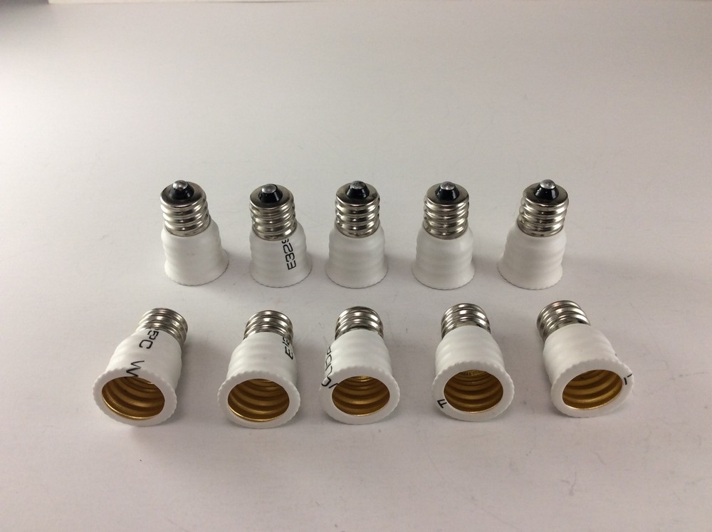 10X E12 to E14 Base LED Light Lamp Screw Socket Holder Adapter Bulbs Converters