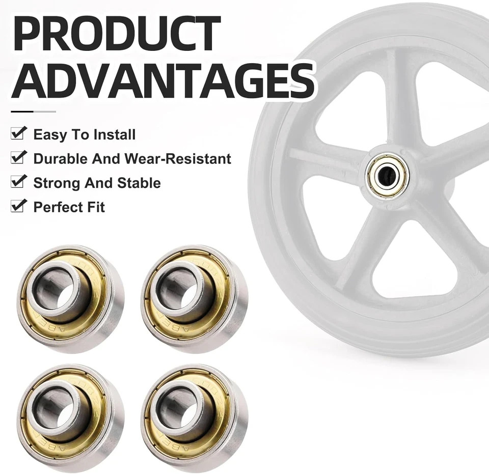 Rollator Caster Wheel Bearings Wheelchair Front Wheel Bearings, Replacement