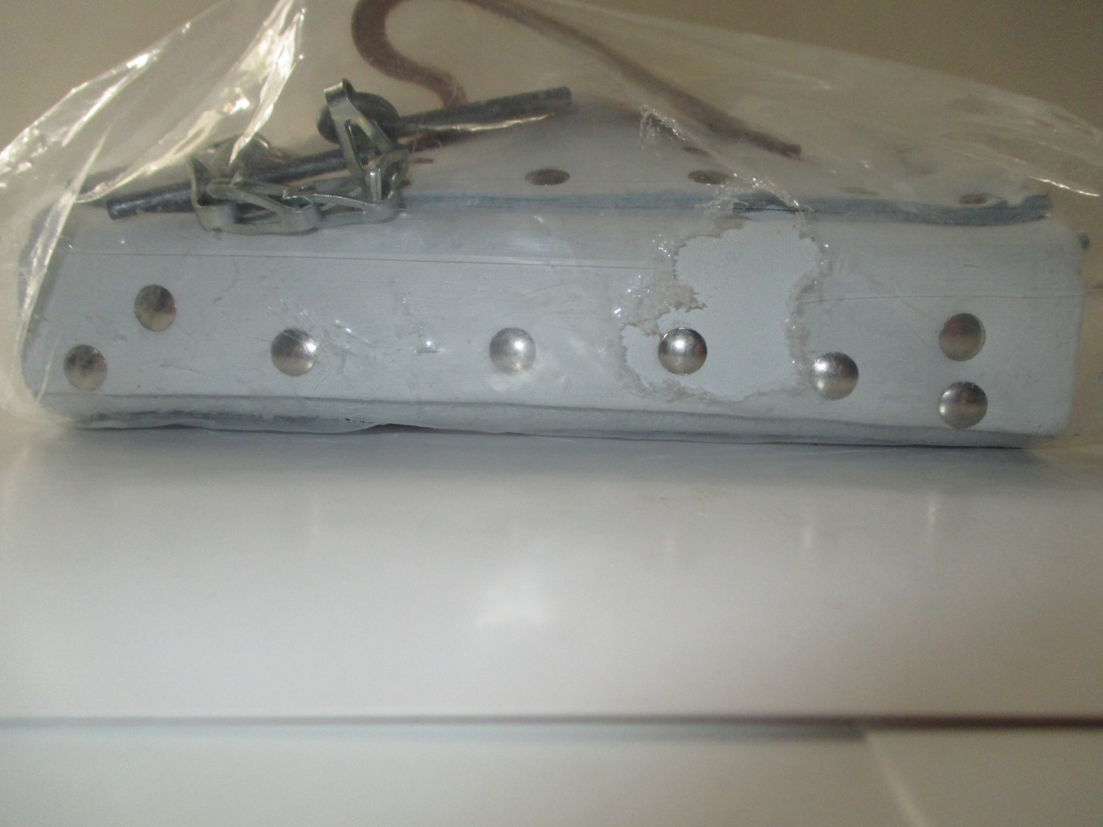 KLEIN TOOLS 5166~7-POCKET - WHITE LEATHER TOOL POUCH~CHICAGO,ILLS. USA~BRAND NEW