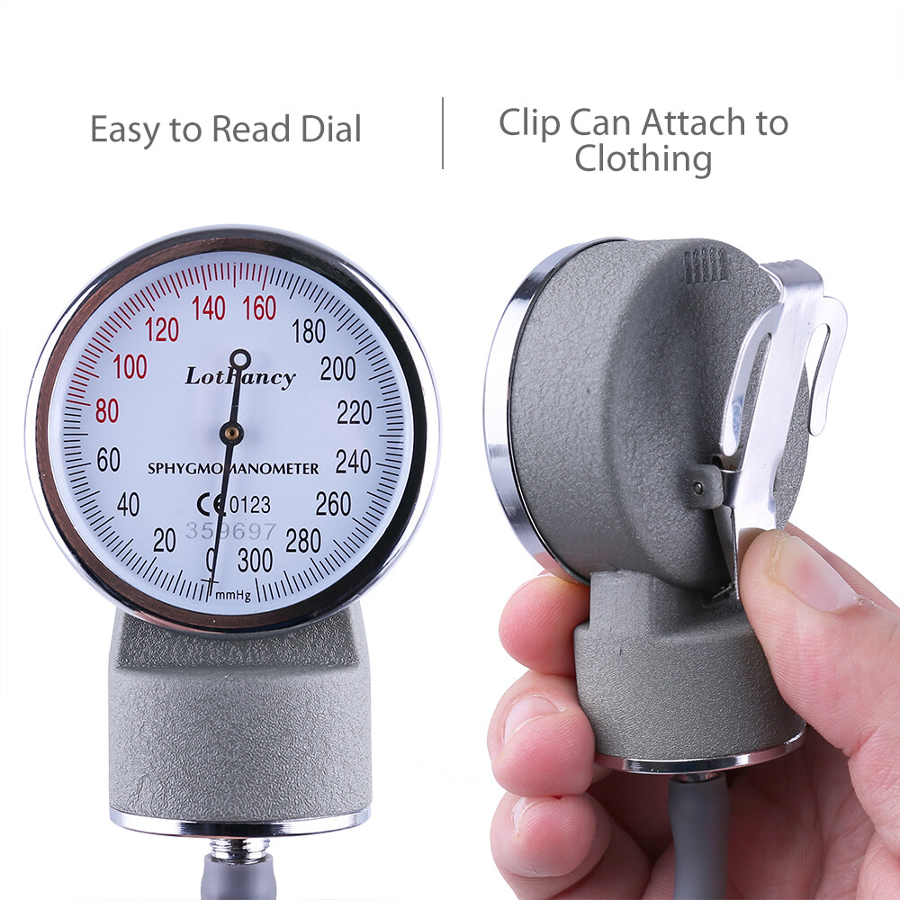 Aneroid Sphygmomanometer Stethoscope Manual Blood Pressure Monitor BP Cuff Gauge