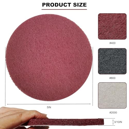 15 Pack Hoop and Loop Multipurpose Scrubber Scouring Pads - Flocking 5 Inch