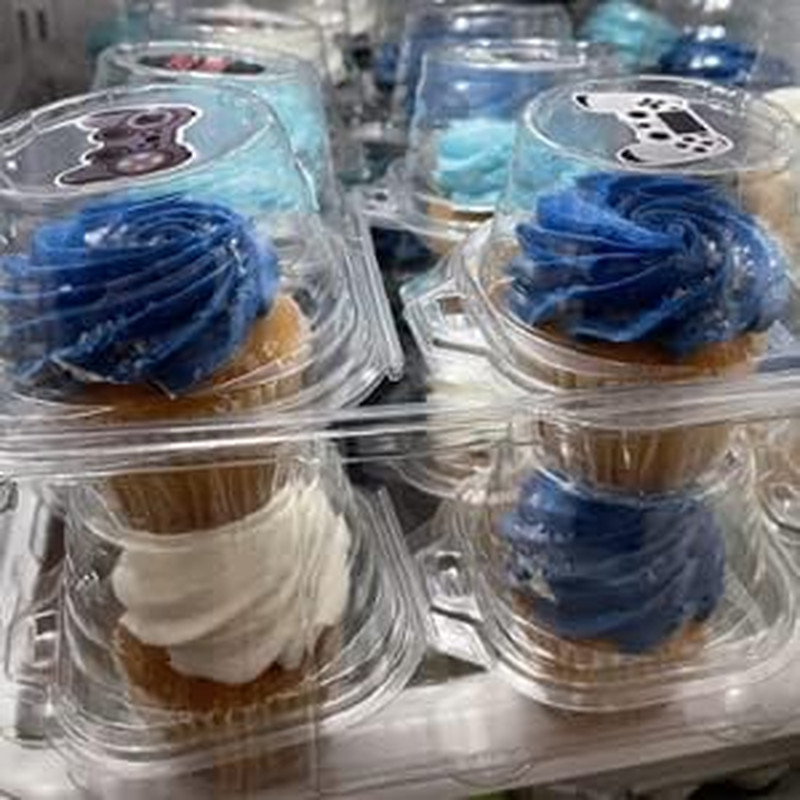 50 Pcs Cupcake Boxes Plastic Individual Cupcake Containers Single Cupcake Boxes