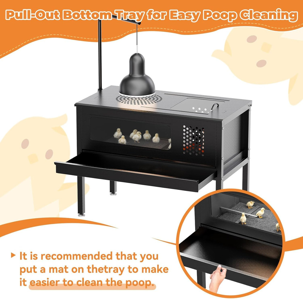 Chicken Brooder Box - Stand-Up Brooder Pen for Chick Brooder with Lamp Stand ...