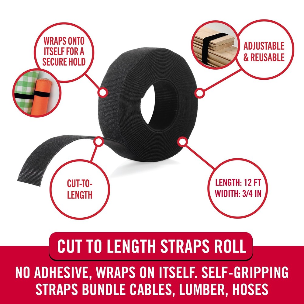 One-Wrap Roll Double Sided Self Gripping Hook and Loop Tape Roll