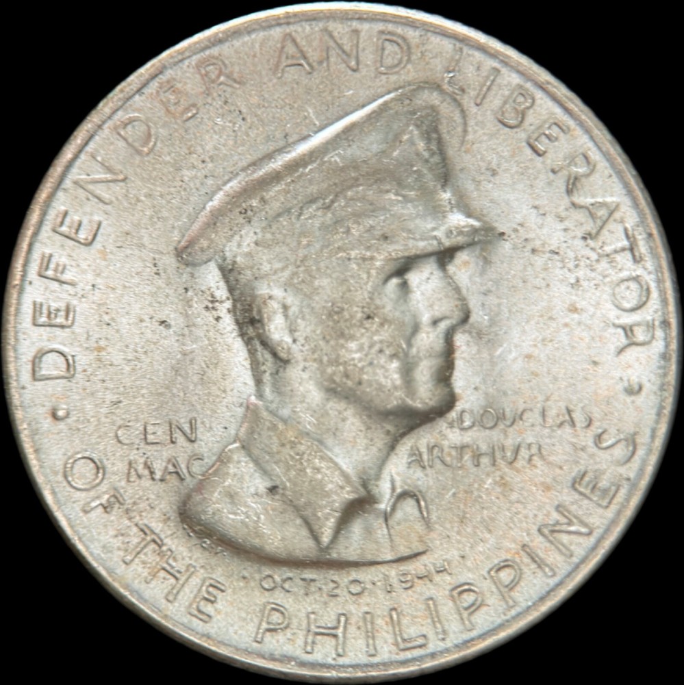 PHILIPPINES. 1947, 50 Centavos, Silver - Gen MacArthur, 5