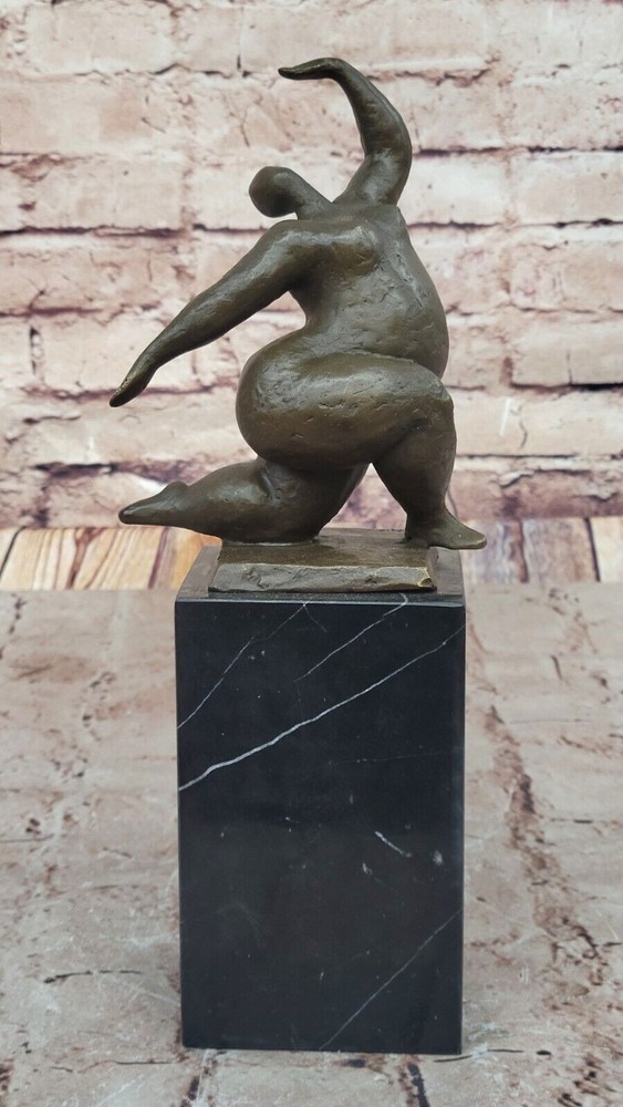 Abstract Modern Classic Artwork Signed Miguel Lopez(Milo) 100% Solid Bronze Art