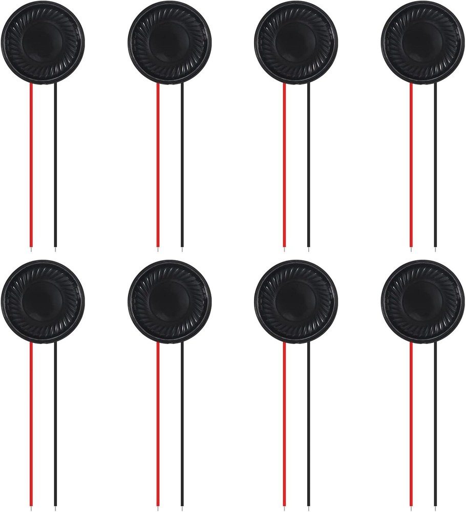 8Pcs 28mm 2W 8 Ohm Round Speakers for DIY Audio Projects & Multimedia Use