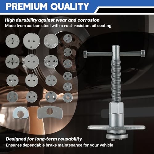 Universal Heavy-Duty Disc Brake Caliper Tool Kit | 24pcs Wind Back Tool Set Red