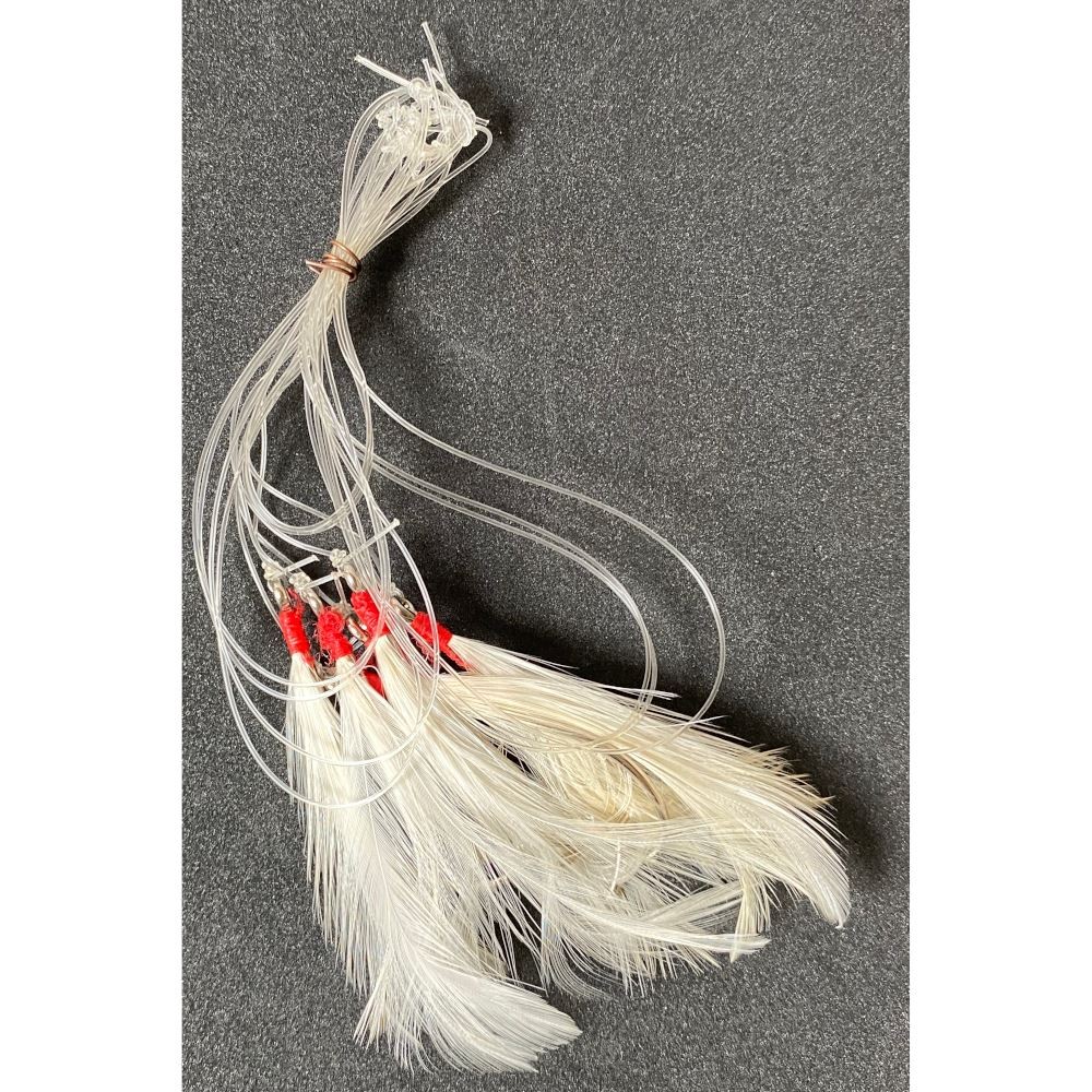 Strike 6 Hook White Cod Feathers Hook Size 6/0