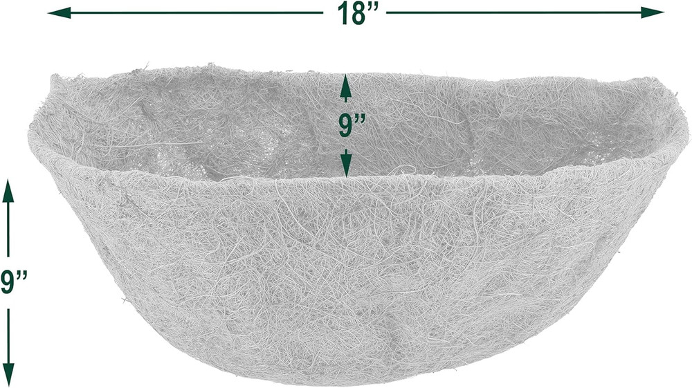 Extra Durable CB52 18-Inch Coco Liner for Half round Circle Wall Mounted Hanging
