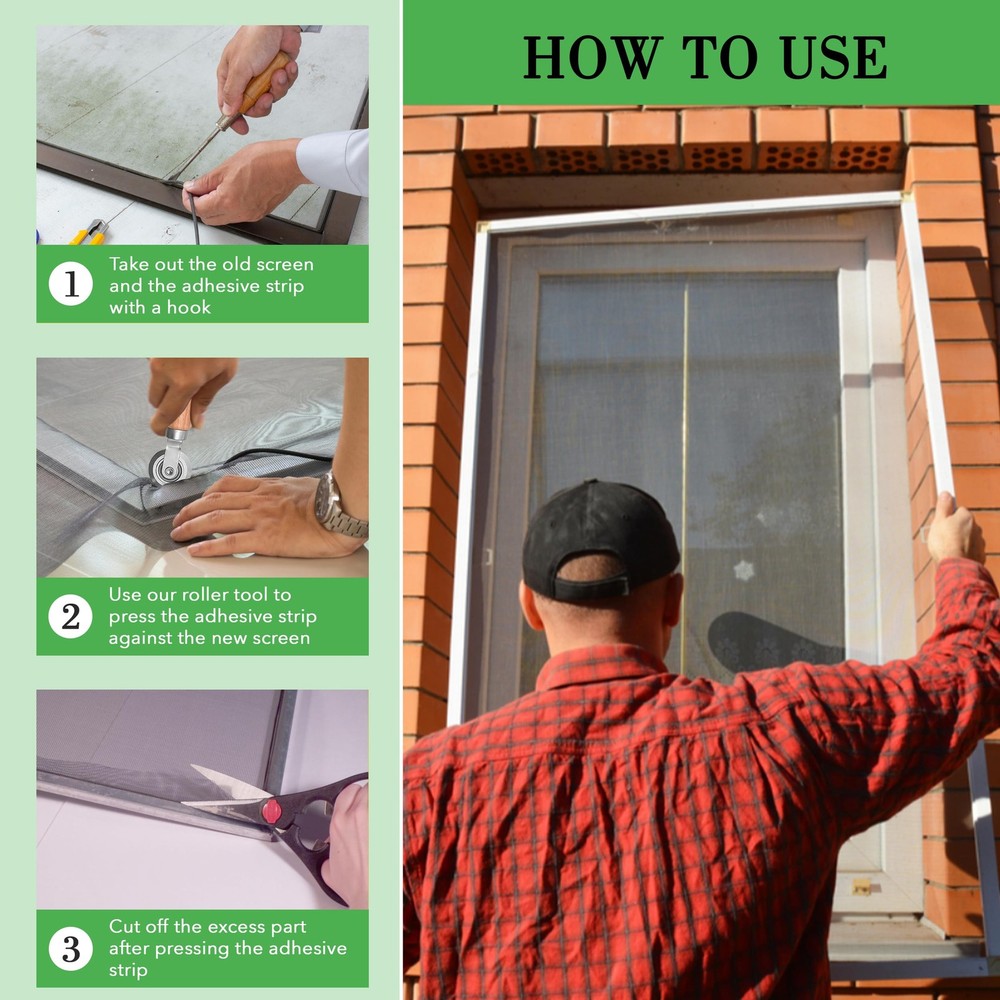 Screen Roller Tool - Rolling Tool for Installing Door & Window Screens & Repa...