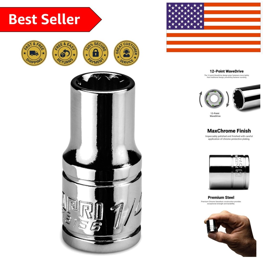 1/4-Inch 12-Point Socket | Chrome Vanadium, MaxChrome Finish