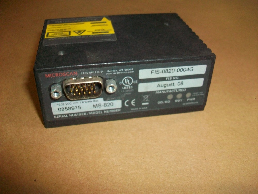 MICROSCAN FIS-0820-0004G BARCODE SCANNER MS-820