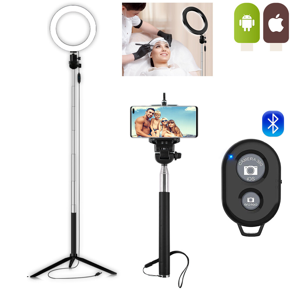Ring Light Dimmable LED Fill Light with Stand for Video Live Camera Makeup