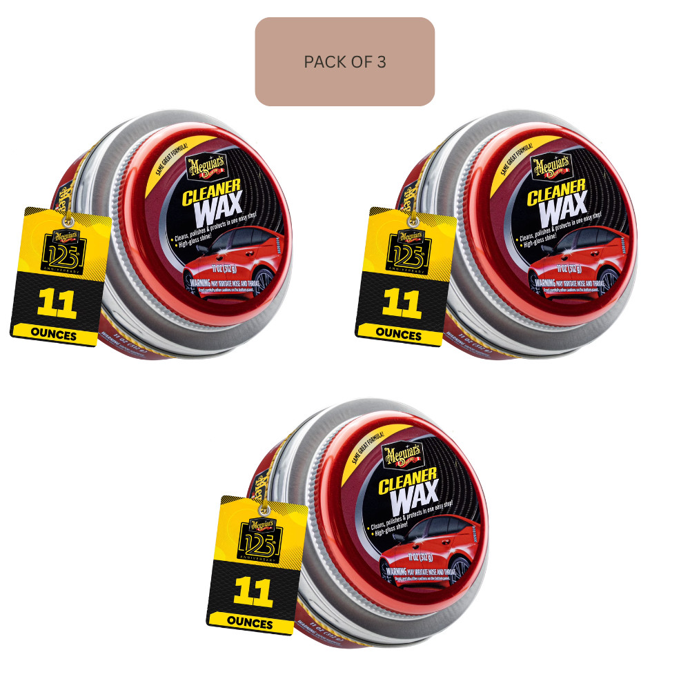 Meguiars Cleaner Wax Paste 3PCS Cleans Protects Car Paint Shine