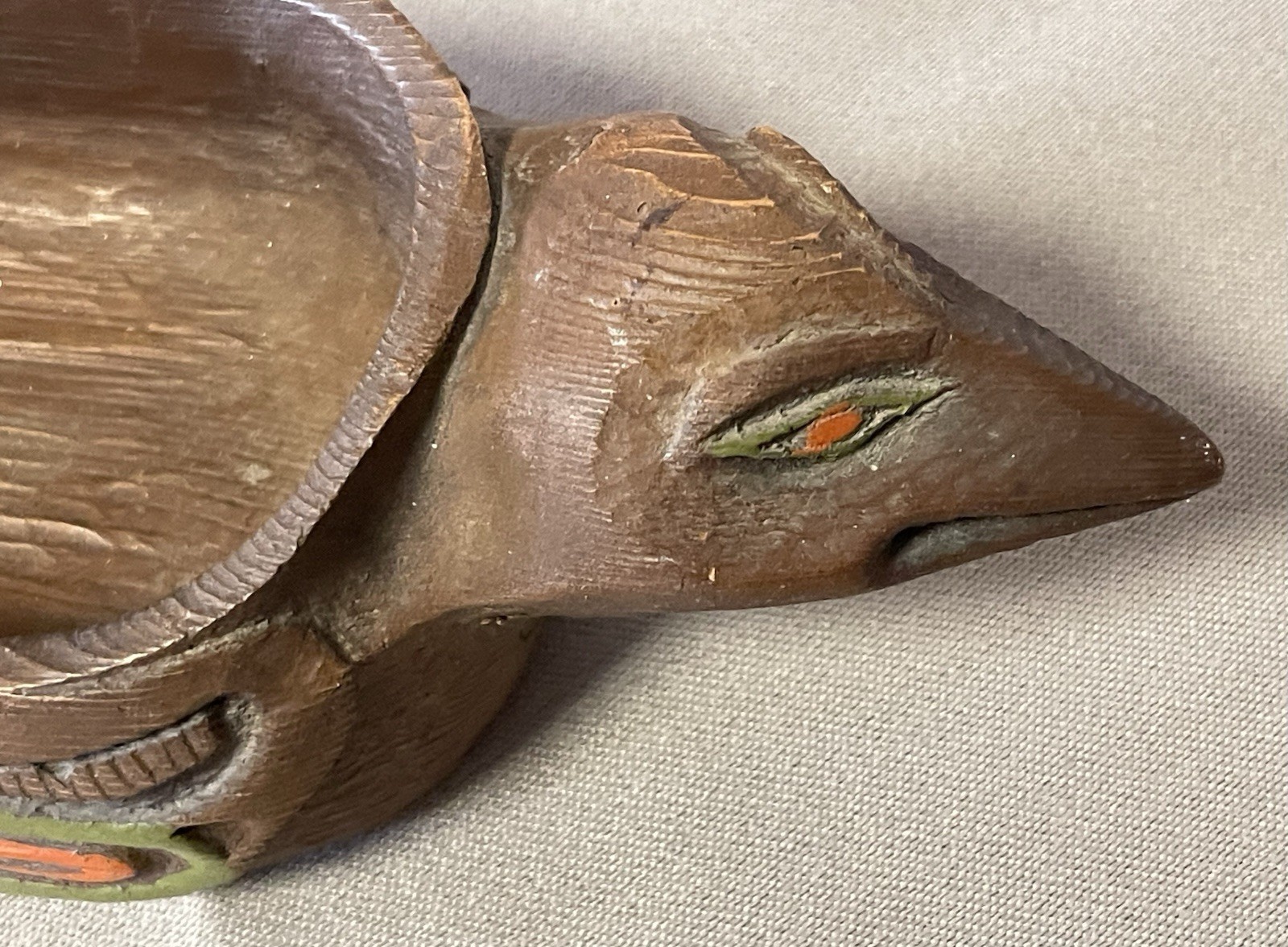 Antique Northwest Coast Carved Reproduction Grease Bowl, Estate Collection