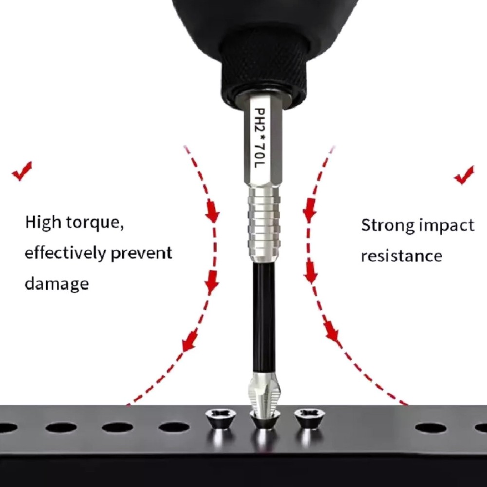 Screwdriver Drill Bit Strong Magnetic DIY Tool With Reinforced Drill Head Design