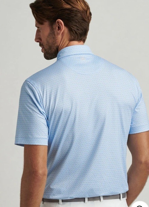 $115 Peter Millar Men's Alta Performance Jersey Polo-Classic Blue-Medium - New