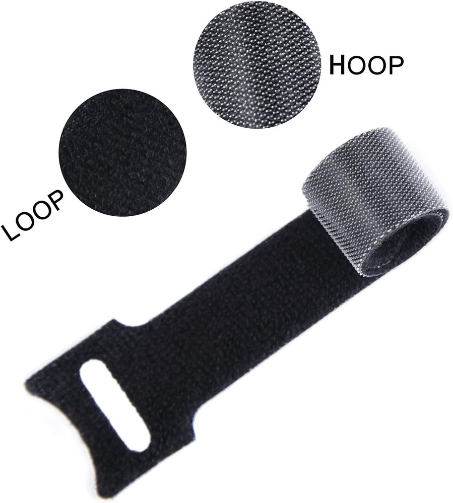 Reusable Fastening Cable Ties - 30 Pcs 3 Inch Microfiber Cloth Hook and Loop ...